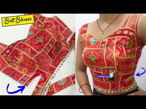 Designer Belt Blouse Cutting and Stitching | Belt Wali Designer Blouse | latest Belt blouse | Blouse