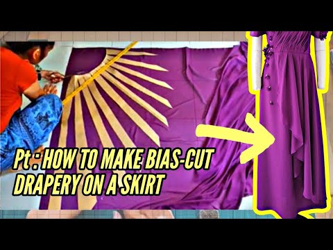 🧵 Pt 3 How to Make Bias Cut Drapery On A Skirt × How to Make Filipiniana  × Sewing Tutorial