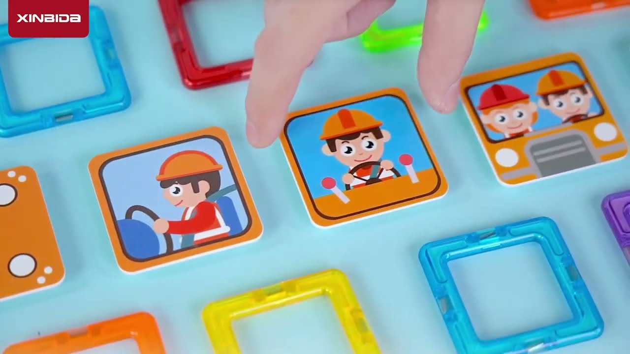 Конструктор магнитный Дорожно-строительная техника 65дет  - видео