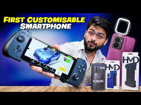 First Customisable Smartphone⚡️ | Free Gamepad & Flash Cover 🤩 | HMD Fusion Unboxing & Review ✅