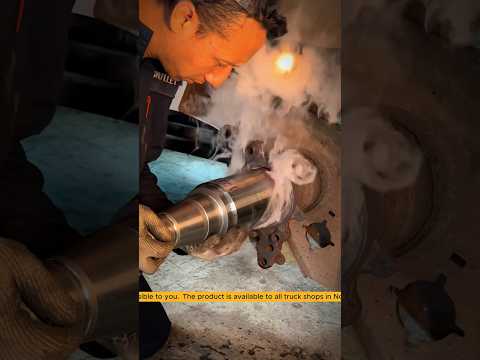 How to replace damaged spindle of a Car Carrier #shorts #truck #carhauler #mechanic #trailer #lohr