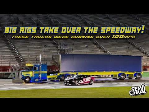 100+ mph in a Big Rig!! - Epic Light show from Atlanta Motor Speedway