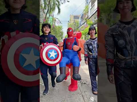 Siêu anh hùng  đang đi gỉai cứu thế giới bị chó rượt cười xĩu #funny #spiderman