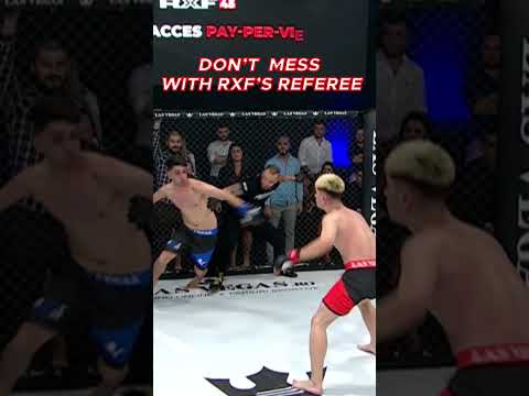 Arbitrul Yamato Zaharia îl duce la sol pe Dustinel. Nu te pune cu arbitri RXF! #rxfmma #referee #mma