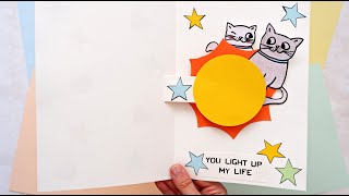 Rotating Pop-Up Card Tutorial "You light up my life" | Scrapbooking ideas
