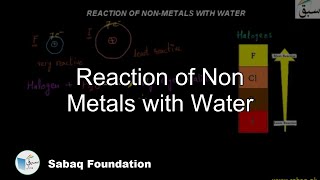 Reaction of  Non Metals with Water