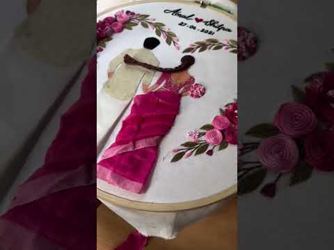 Wedding customized embroidery hoopart 😍/ weddinggift #trendingshorts #embroideryhoop #youtube