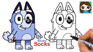 How to Draw Socks Heeler Dog | Bluey