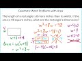 Understanding Quadratic Word Problems