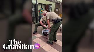 YouTube video thumbnail: Woman Shoved to the Ground and Arrested During Utah County Datacenter Hearing