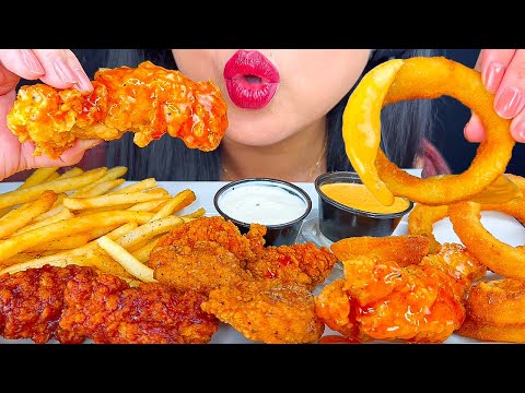 ASMR FRIED CHICKEN TENDERS, BONELESS WINGS & ONION RINGS | I GOT RIPPED OFF | MUKBANG | ASMR Phan