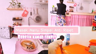 BERSIHKAN KAMAR KEBUT SEPREI DAN MASAK || RUTINITAS PAGI IBU RUMAH TANGGA di perumahan type 36