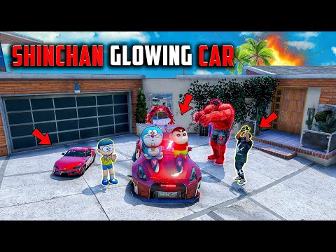 New Glowing Car For Shinchan  | Mega Ramp To Buy Glowing Cars | GTA5 తెలుగు లో