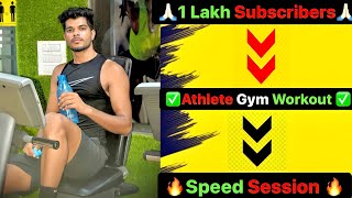 😳Athlete Gym Workout 😳 Running + Gym (Weight Training￼ ) Speed Session ￼ Only 20% Weight ￼