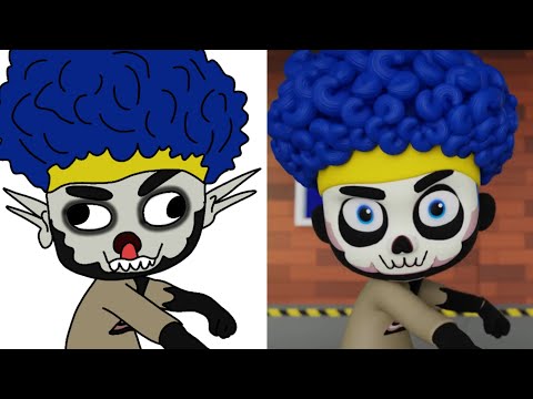 Trick or Treat Halloween story with new Heroes | Funn Cartoon Drawing Meme | D Billions