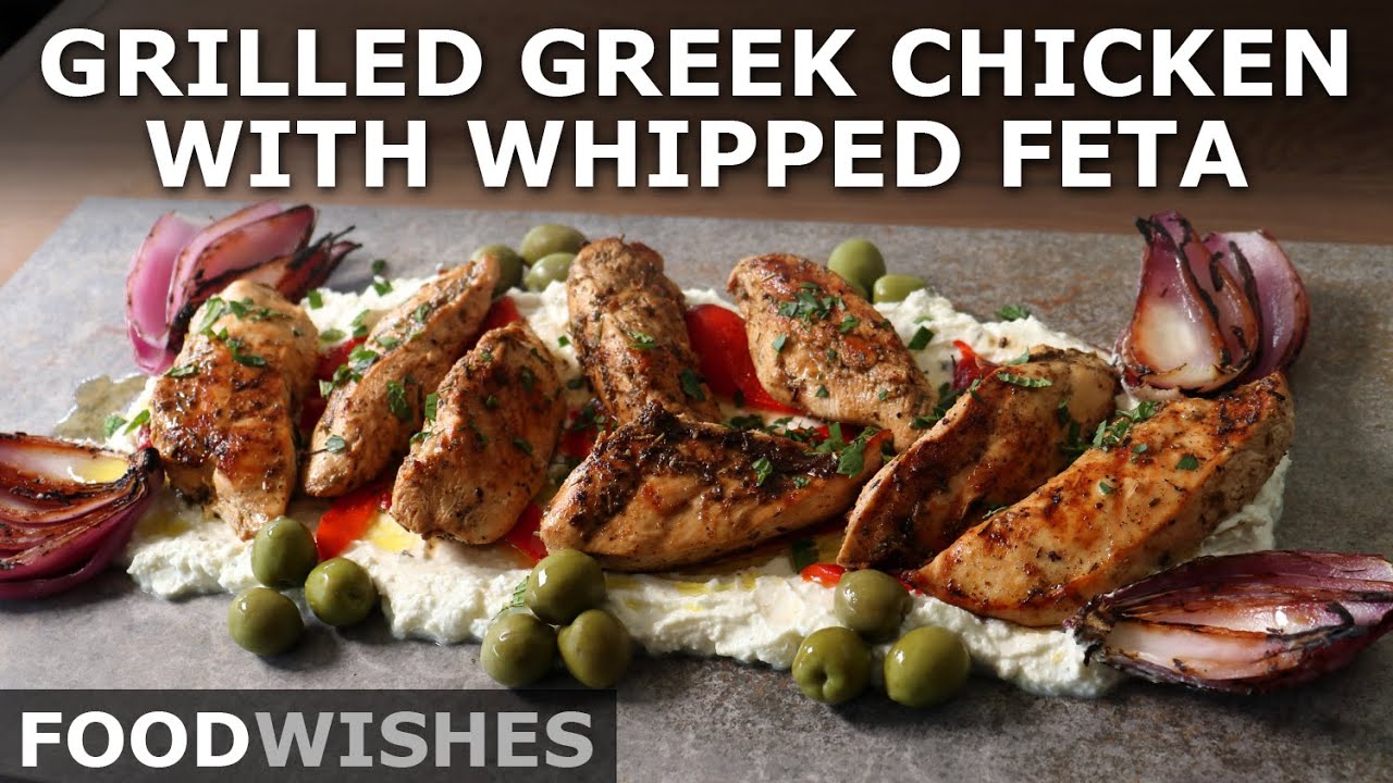 Grilled Greek Chicken Breasts with Whipped Feta