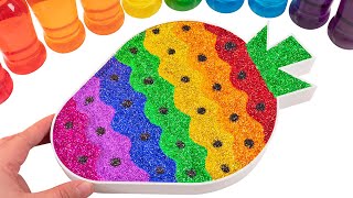 Mixing All My Slime l How To Make Rainbow Glitter Strawberry Glossy Slime Satisfying ASMR