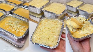 YEMA CAKE in mini foil tray | Chiffon Cake topped with Cheese & Yema Recipe