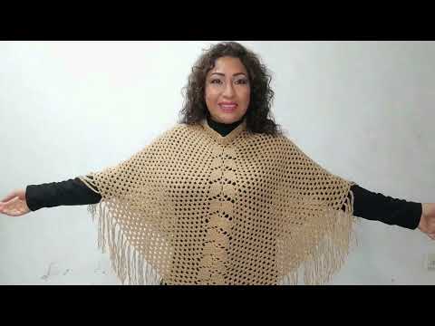 Como tejer un lindo  Poncho  en crochet paso a paso.