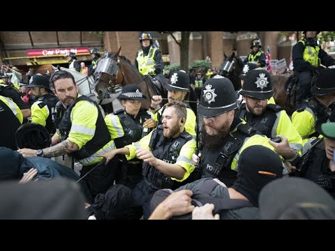 YouTube video thumbnail: Protests in UK Against Asylum Seeker Housing Continue, Counter-Protests Arise