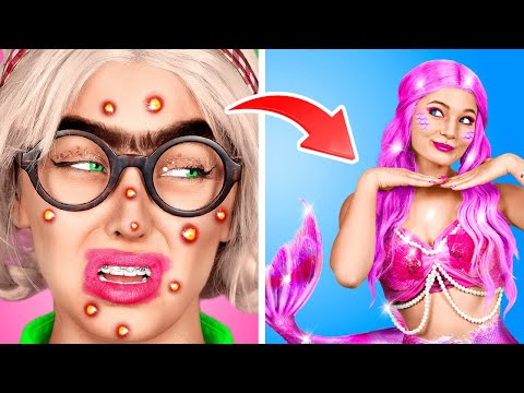 Dork to Mermaid: Amazing Beauty Transformation! Viral Hacks