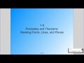 Exploring Postulates and Theorems of Geometry