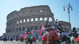 YouTube video thumbnail: Rome Celebrates Vespa's 80th Anniversary