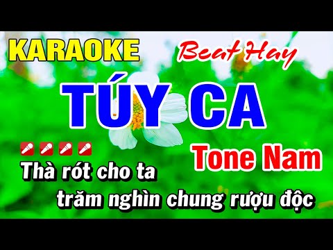 Karaoke Túy Ca (Beat Hay) Nhạc Sống Tone Nam | Hoài Phong Organ