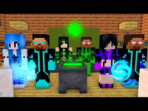 BREWING ELEMENTAL HEROBRINE BROTHER WITH CUTE GIRLFRIEND - Minecraft Animation