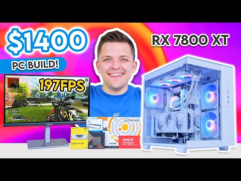 Best $1400 Gaming PC Build 2025! 😄 [All-White 1440p Build ft. RX 7800 XT & King 65 Pro!]