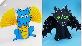 3 DIY 3D paper DRAGON | Moving paper toys