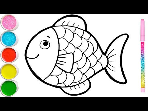 How to draw a house, bunny slippers, cake, computer, fish