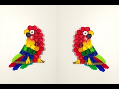 DIY Guacamaya decorativa con Tapitas de Plástico | Recicla y Decora