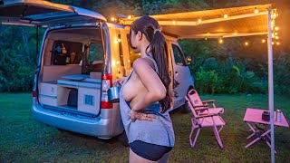 Night in The Mountains - Camping Van Adventure | ASMR 4K