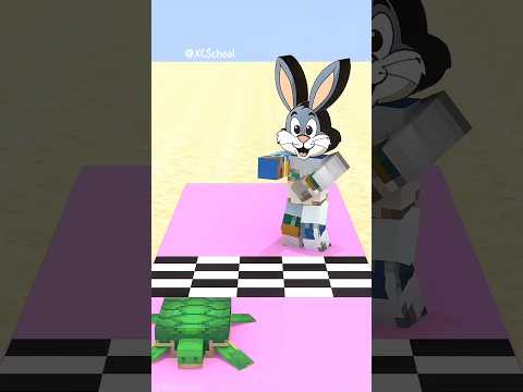 Kura-kura Vs Kelinci, siapa yang paling cepat lari🤔⁉️ #shorts #roblox #minecraft