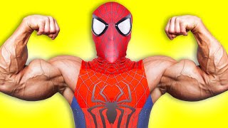 Spider-man vs Hulk vs Superman, Team Spiderman Loose costumes Superheroes in real life