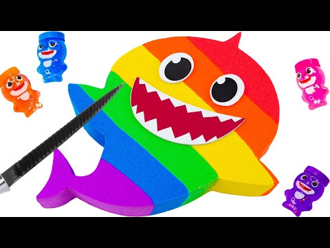 Satisfying Video | How To Make Rainbow Shark From Kinetic Sand Cutting ASMR | Yo Yo Candy