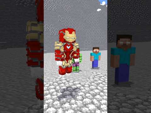 HELP Herobrine Move a Mountain VS superman VS ironman Vs halk  #herobrine #anime #marvel #hindi