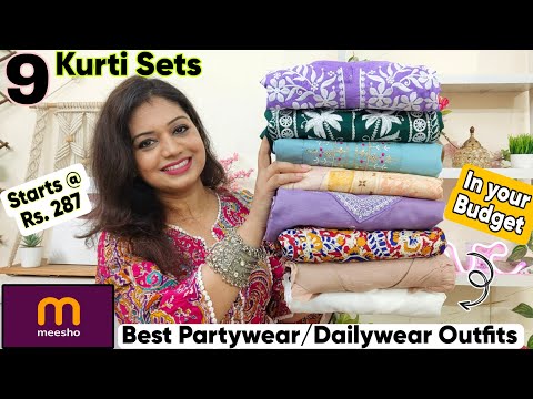 Huge 9 Meesho Summer Kurti/ Kurta Set Haul| Latest Cotton Co-ord Set, Dresses Haul| Meesho Haul