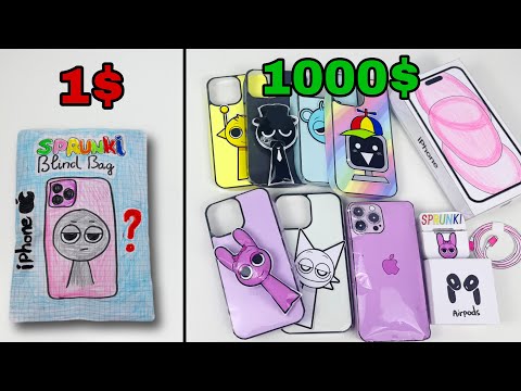 🌸Paper DIY🌸 Incredibox SPRUNKI Iphone 16 Promax Blind Bag Unboxing| Baby vs Mom 1$ vs 1000$ BlindBag