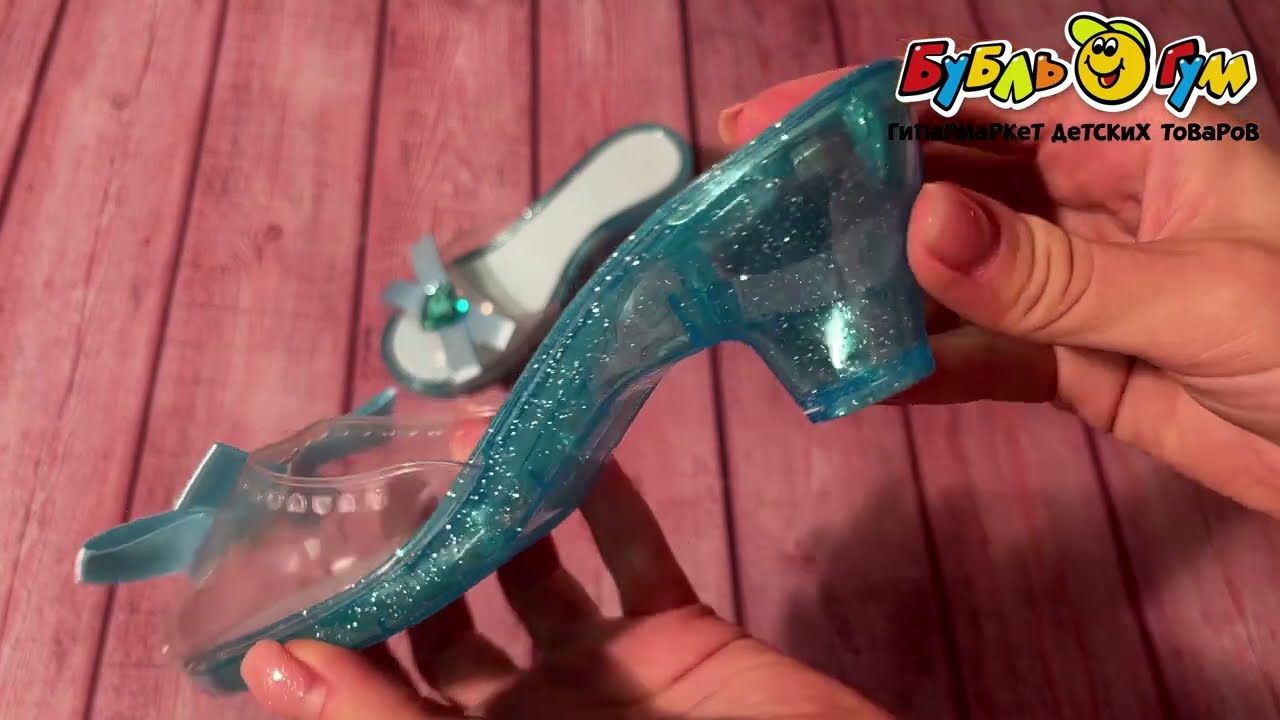 Туфли принцессы голубые с сердцем на каблуке - видео Туфли принцессы голубые с сердцем на каблуке - видео