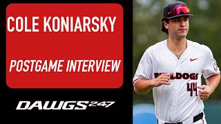 Cole Koniarsky explains what was working for Georgia's hitters in blowout victory