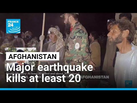 YouTube video thumbnail: A Powerful Earthquake Kills at Least 20 People in Northern Afghanistan
