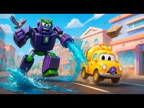 Robot Ruinas La Fiesta del Agua 💦 Robofusión 🚗 Dibujos Animados de Autos para Niños