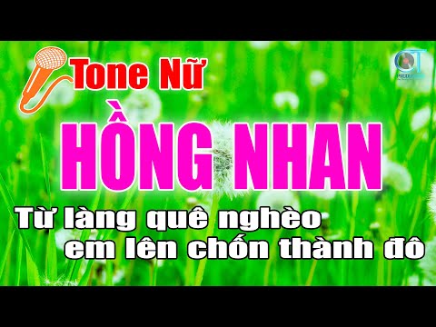 Karaoke Hồng Nhan Vũ Duy Tone Nữ | Làng Hoa Karaoke