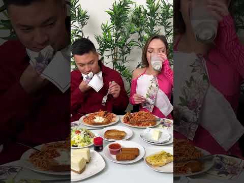 Yummy Wife And Husband Eat Pasta!