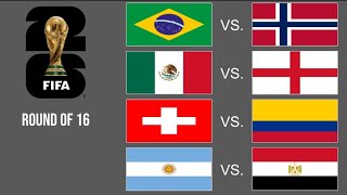 FIFA World Cup 2026 Round of 16 🇧🇷vs🇳🇴, 🇲🇽vs🏴󠁧󠁢󠁥󠁮󠁧󠁿, 🇨🇭vs🇨🇴, 🇦🇷vs🇪🇬 Simulation in Marble Soccer