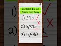 Divisibility Rule for Five Quiz