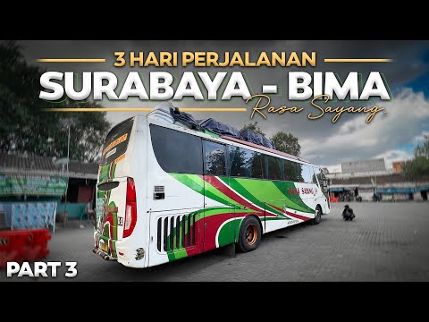 AKHIRNYA NYEBRANG DI SELAT LOMBOK‼️ 3 Hari Naik Bus Rasa Sayang Surabaya - Bima #3.