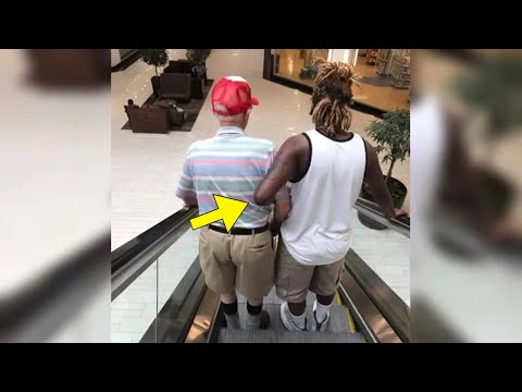 Black Man Grabs Elderly Man’s Arm, Bystanders Pull Out Their Phones